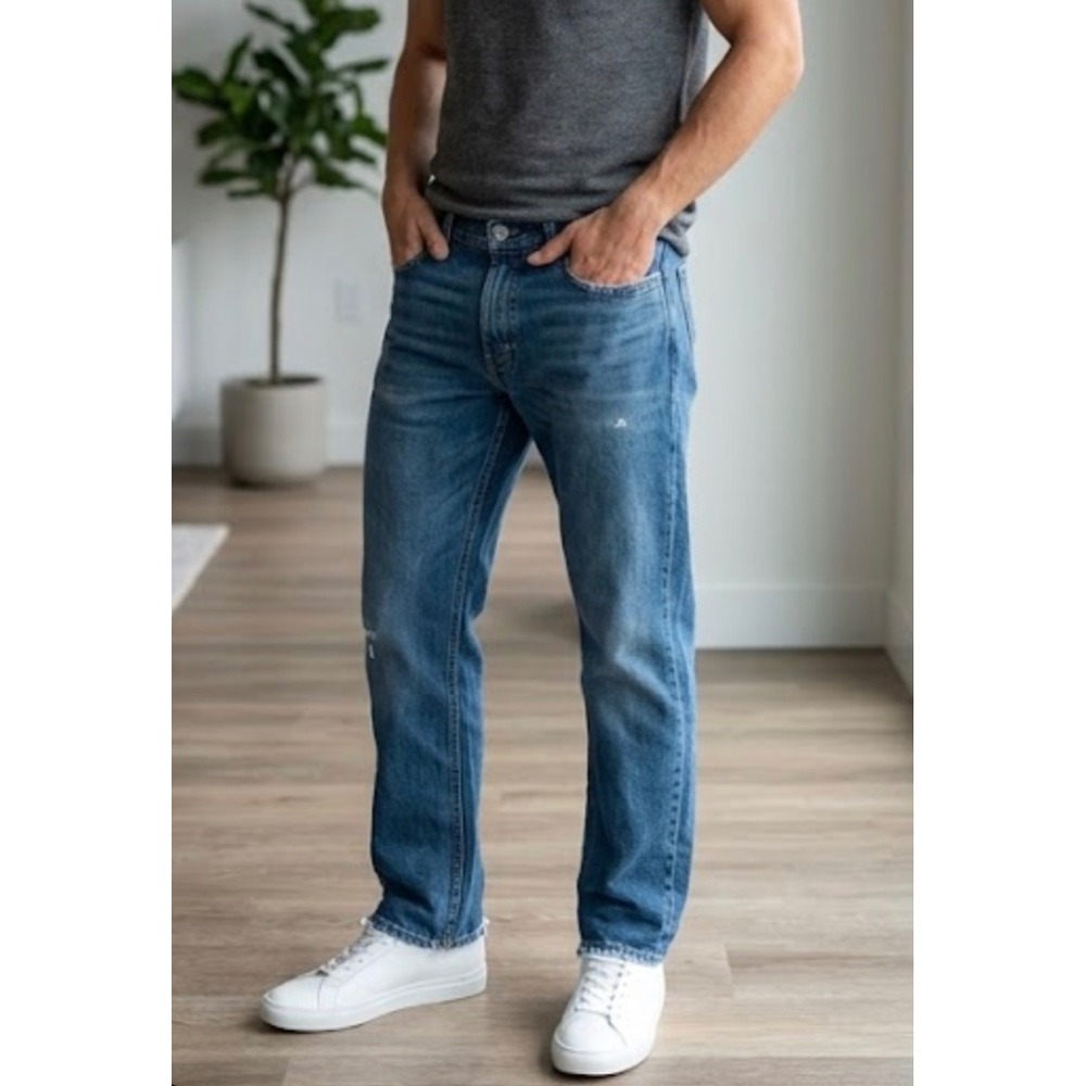 Levis 550 Relaxed Fit Jeans Mens 32x32 Blue Medium Wash Distressed Vintage 90s